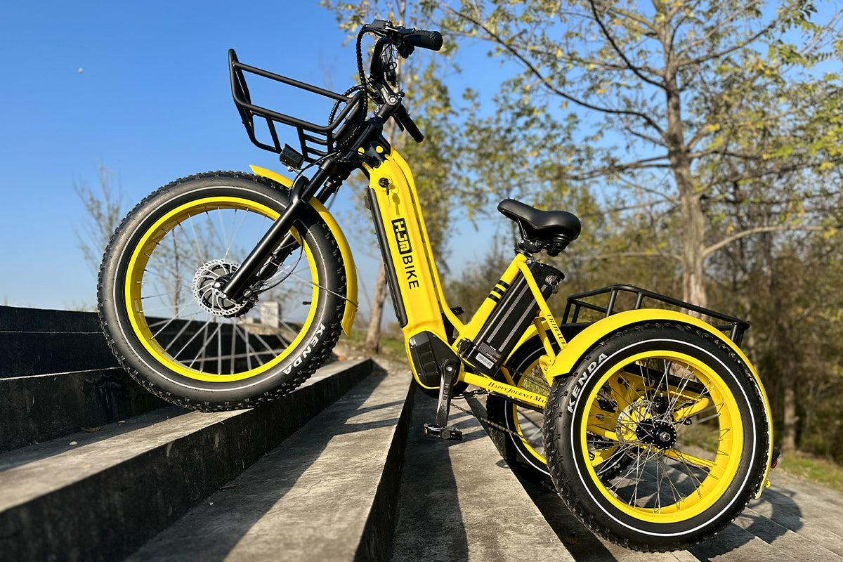 HJMbike TriHauler Cargo Fat Tire Etrike (Fully Assembled) yelloww