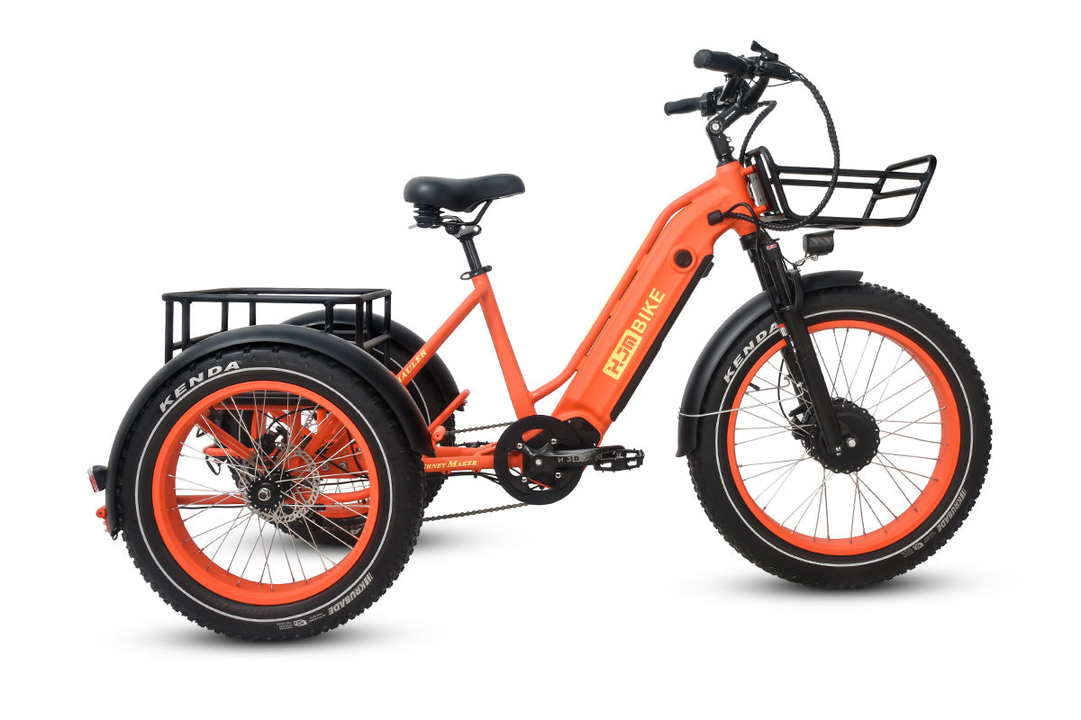 HJMbike TriHauler Cargo Fat Tire Etrike (Fully Assembled) orange