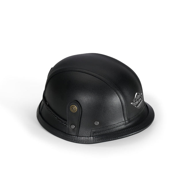 Retro Street Motorcycle Helmet Black Hover Image