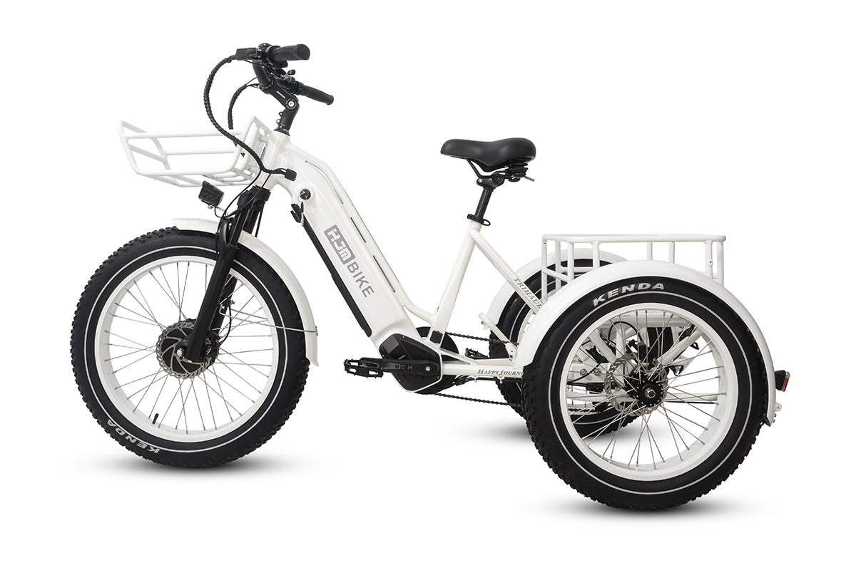HJMbike TriHauler Cargo Fat Tire Etrike (Fully Assembled) white