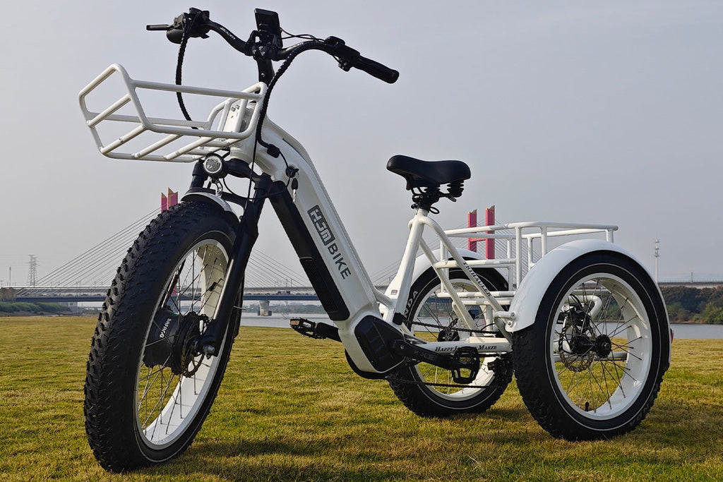 HJMbike TriHauler Cargo Fat Tire Etrike (Fully Assembled) white
