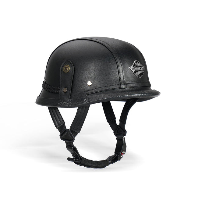 Retro Street Motorcycle Helmet Black Main Image